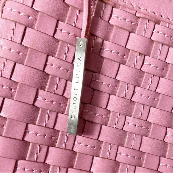 Elliott Lucca Pink Woven Leather Shoulder Purse - Picture 10 of 13